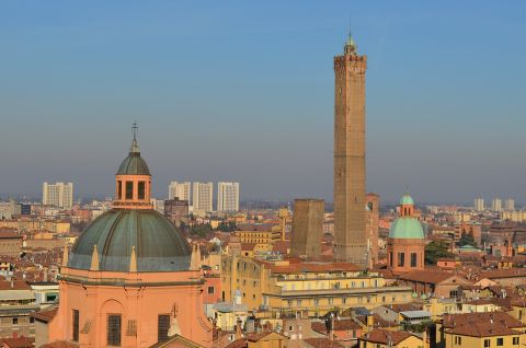 Foto panoramica Bologna in inverno