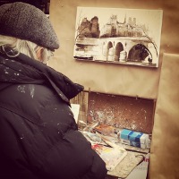 Un anzioano pittore a Montmartre